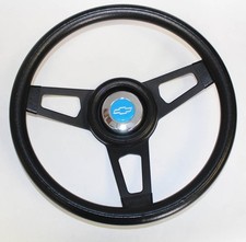 Chevelle Camaro Nova Grant Black Steering Wheel Black Spokes 13 34 Blue Bowtie Chevelle Camaro Nova Grant Black Steering Wheel Black Spokes 13 34 Blue Bowtie