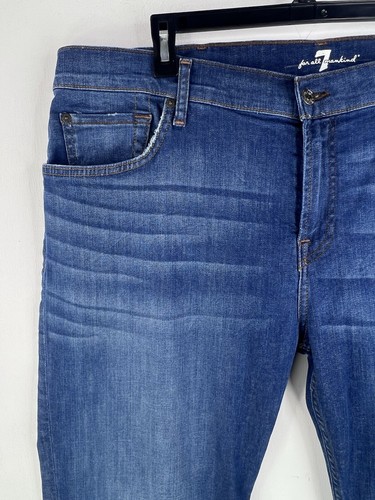 7 For All Mankind Jeans Mens 40x35 Blue Brett Bootcut Western Denim Rodeo Cowboy - Picture 4 of 14