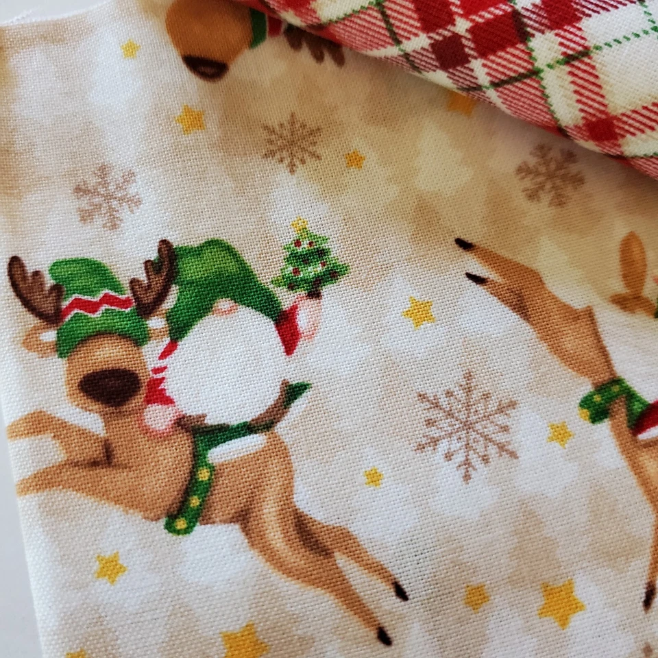 Gnomes for Christmas Timber Henry Glass FQ Pack of 6  Cotton Fabric Fat Quarter  - Image 4 of 4