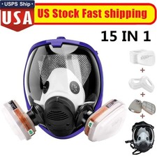 US Full Face Gas Mask Painting Spraying Respirator w/Filters for 6800 Facepiece