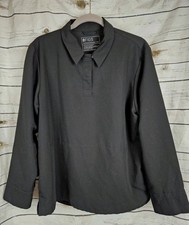 Figs Technical Black Nala Collared Scrub Top XXL Womens Long Sleeves