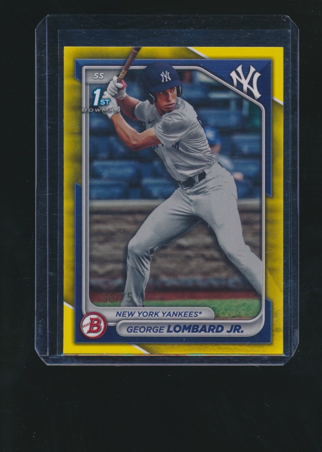 GEORGE LOMBARD JR. 2024 BOWMAN PAPER 1ST YELLOW RC PARALLEL 36/75 #BP-79
