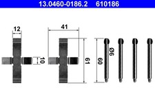 ATE Zubehörsatz Scheibenbremsbelag 13.0460-0186.2 für MERCEDES KLASSE 190 W124 ATE Zubehörsatz Scheibenbremsbelag 13.0460-0186.2 für MERCEDES KLASSE 190 W124