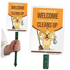 Funny Dog Poop Sign for Yard, Your Dog is Welcome As Long As One of You
