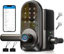 Smart Lock Fingerprint Deadbolt, 7-in-1 Keyless Entry, APP Control - Secure