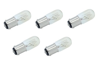 5x Glühbirne, Glühlampe Stecksockel, Bajonettfassung B15 für Nähmaschinen