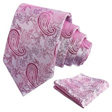Paisley Mens 3.15'' Gradient Tie and Pocket Square Set 999-hot Pink