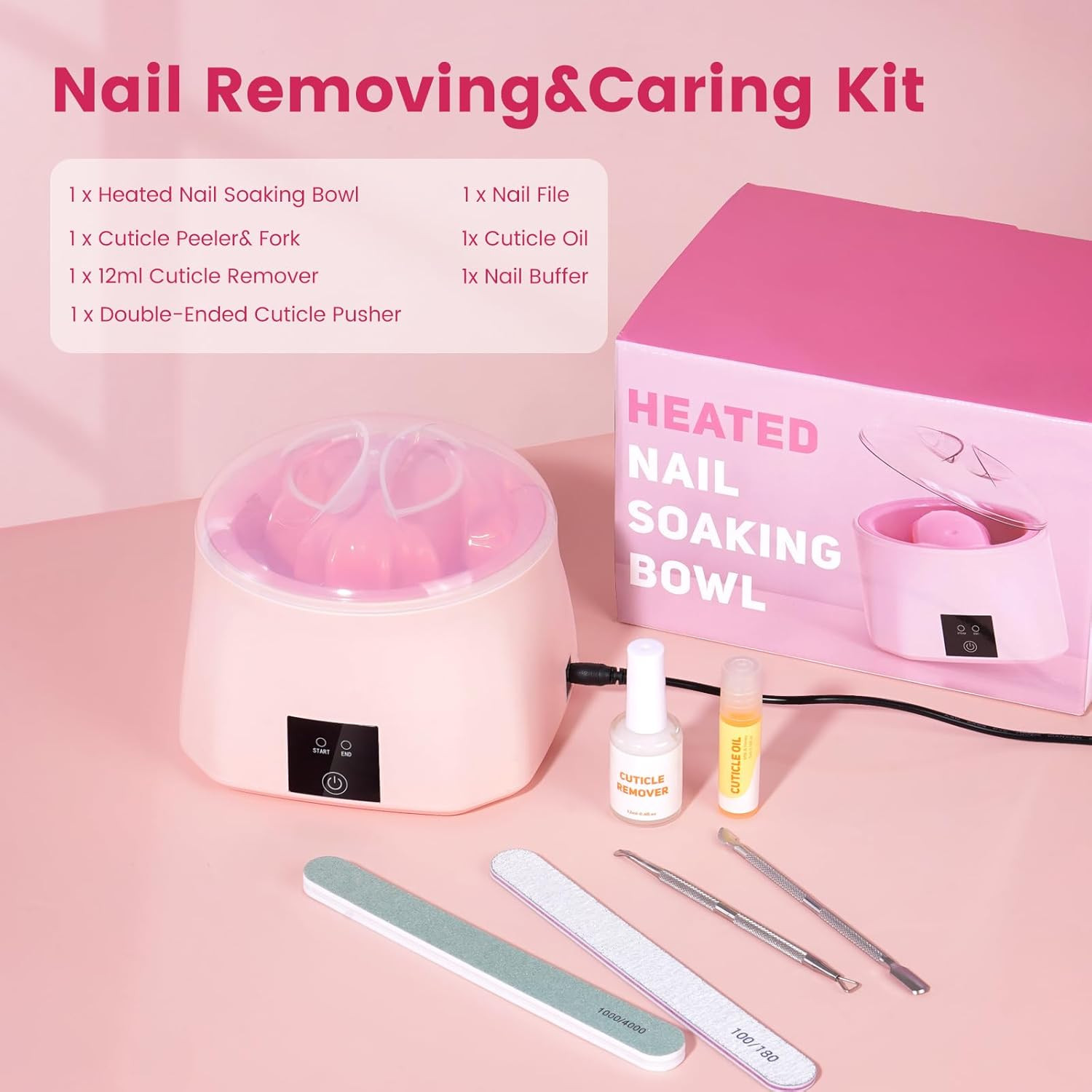 Nail Soaking Bowl Heated: 50% Faster Soak off Gel Polish Dip Powder Remover Bowl