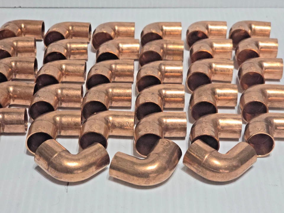 33 Pcs - Mueller 1/2" Copper 90° Degree Elbow Sweat Solder Pressure Fitting - Image 2 of 4