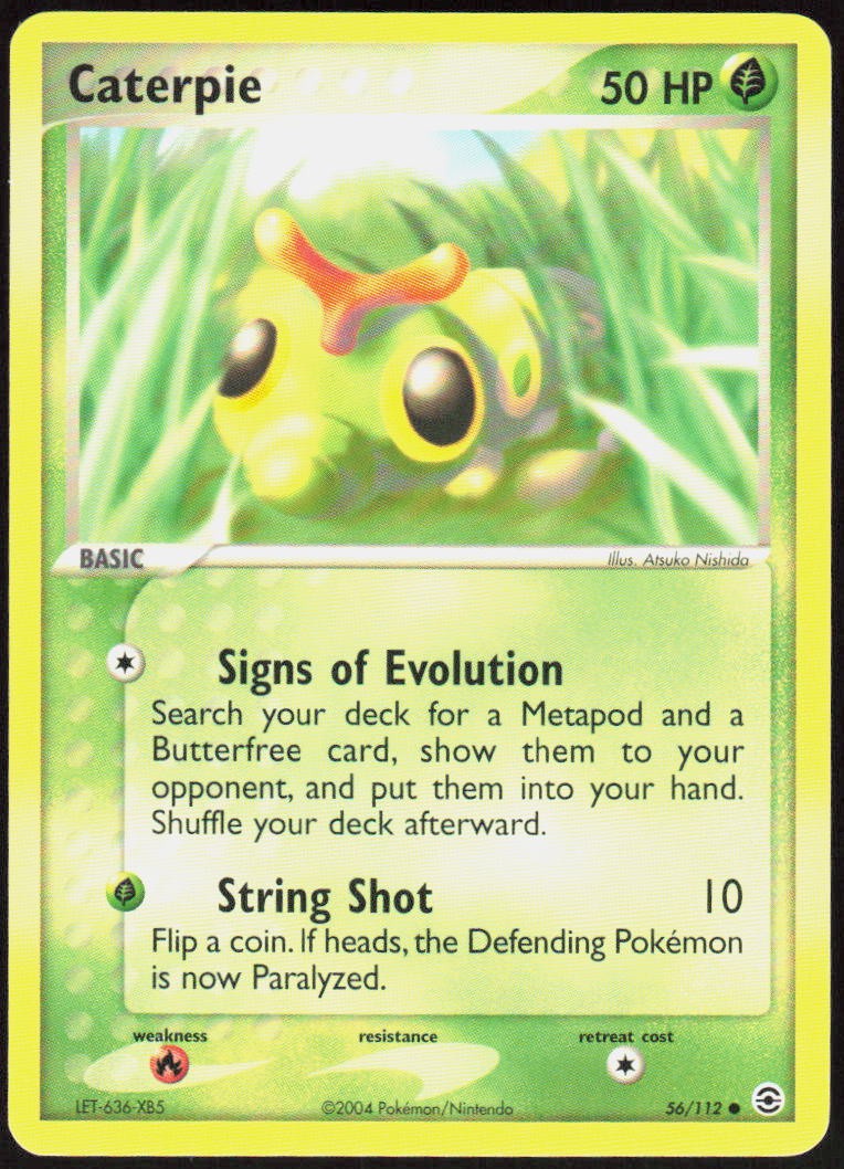Caterpie 56/112 Common FireRed & LeafGreen Pokemon Near Mint