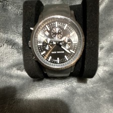Michael Kors Black Dial Quartz Chronograph Date Watch Black Silicone Strap