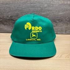 Vintage RDO Equipment Co John Deere Hat Cap Snap Back Green Lisbon ND Farming KC
