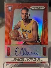 2013-14 Panini Prizm Elias Harris Red Rookie Autograph Card #02/99! Jersey Match