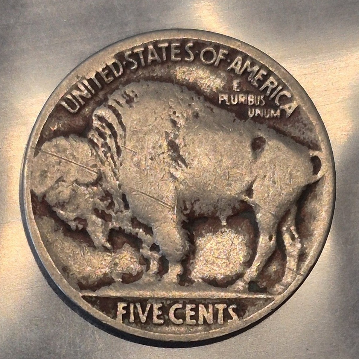 1934 Buffalo nickel, reverse