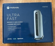 Motorola MG8702 Cable Modem  Wi-Fi Router  Power Cord - Tested Works