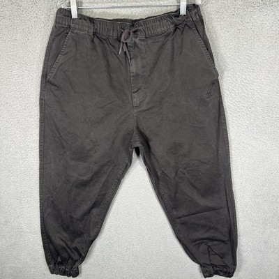 Alpha Industries Joggers Mens XL Charcoal Grey Elastic Waist Tapered Twill