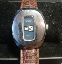 Orologio meccanico digitale Jump Hour vintage anni 70 Swiss Made (funzionante) 
