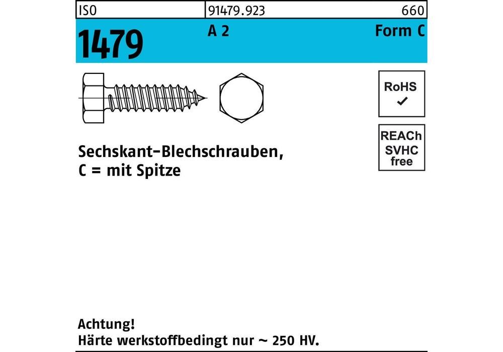 Рейхер Блехшраубе ISO 1479 м.Шпице/6-кант C 6,3 x 70 A 2