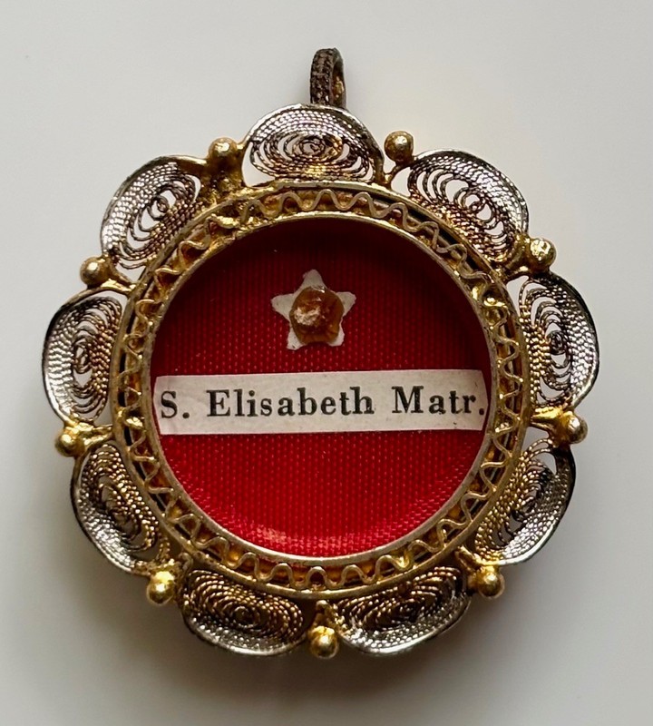 Vintage Reliquary Relic St. Elizabeth of Hungary - With COA 1964
