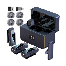 4 Wireless Lavalier Microphone for iPhone Android Phone PC, Pro Lapel Mic Sys...