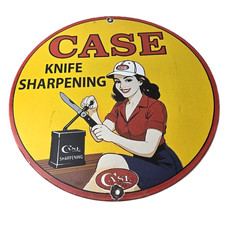 Vintage Case xx Knives Sign - Porcelain Service Station Store Advertisement Sign