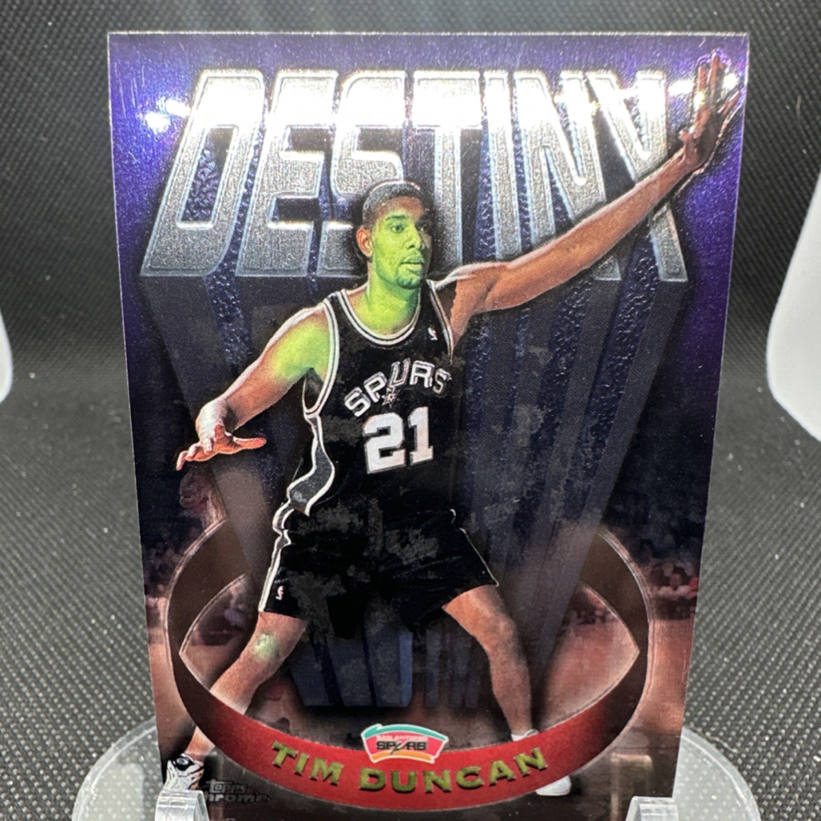 Topps 1997-98 Chrome Destiny Tim Duncan #D8 San Antonio Spurs Insert