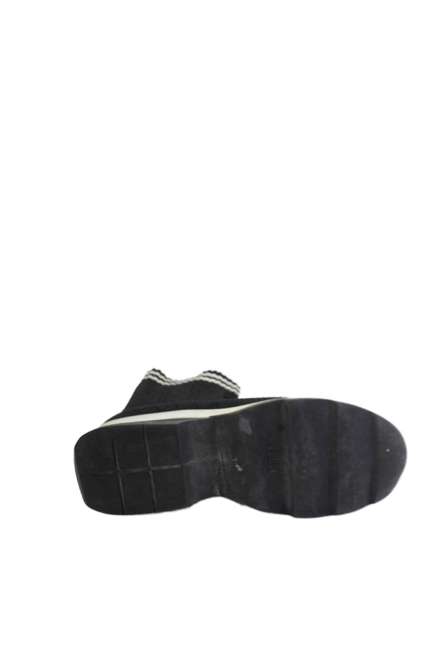Fendi Womens Knit Fabric Sock High Top Sneakers Black White Size 8 - Image 4 of 4
