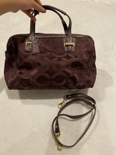 Coach Plum Signature Logo Satchel Top Handle ...