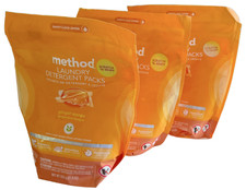 3x Method Ginger Mango Laundry Detergent Packs 42 Loads Pacs 3-in-1 Plant-Based