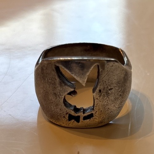 Rare Vintage Original Signed Playboy Bunny Cut Out Sterling Silver Ring size 9 - Picture 8 of 15