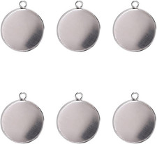 20Pcs Stainless Steel Pendant Trays for Jewelry Making Finding round Bezel 30X30