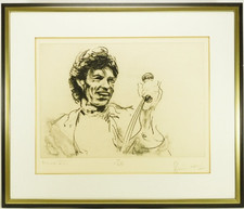 Ron Wood Mick III Mick Jagger Etching Aquatint Signed Rolling Stones Art