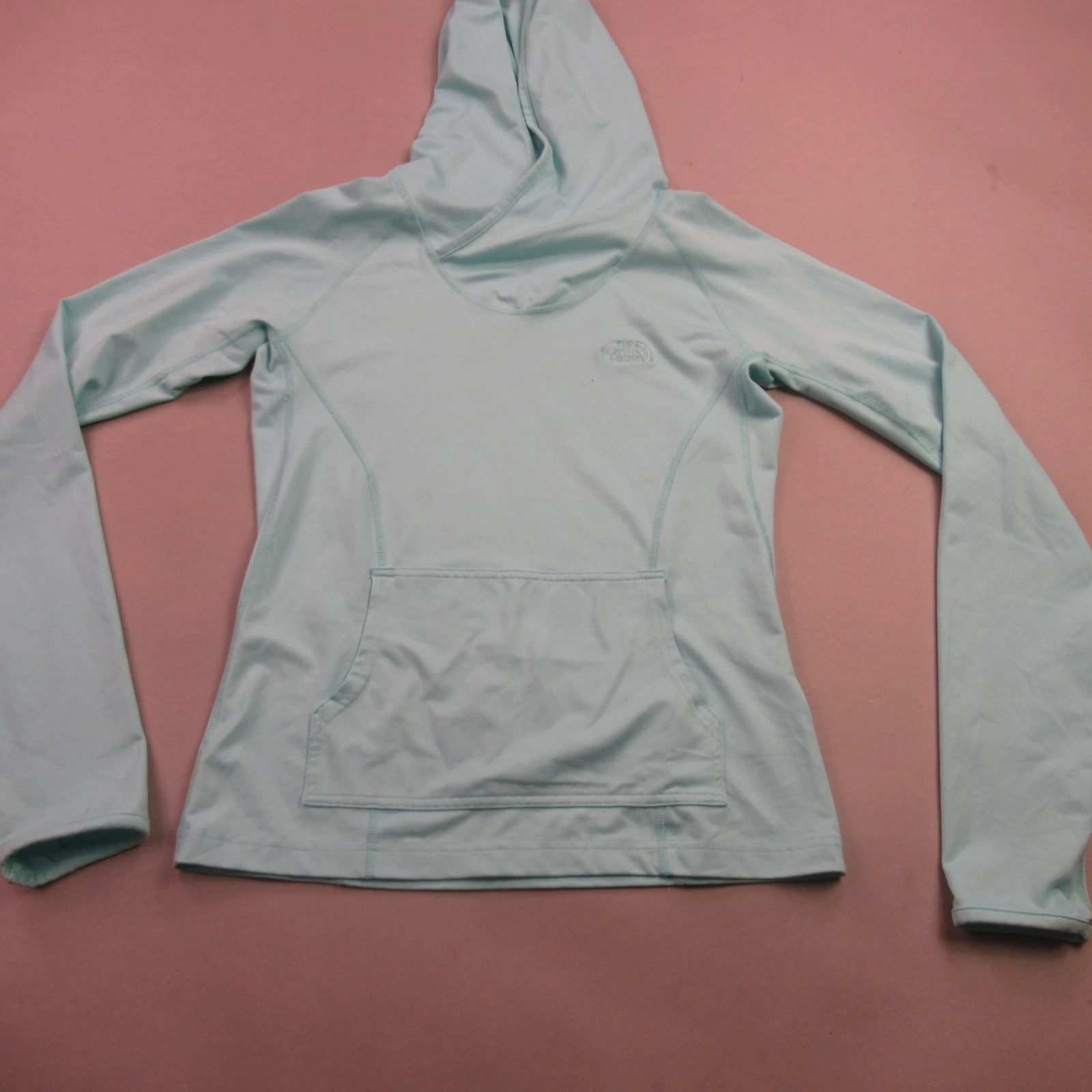 North Face Hoodie Womens Small Long Sleeve Activewear Hooded Green Pockets