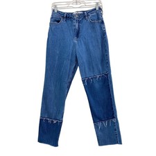 Hollister Curvy High Rise Patchwork Mom Jeans Size 28 Tapered Relaxed Classic