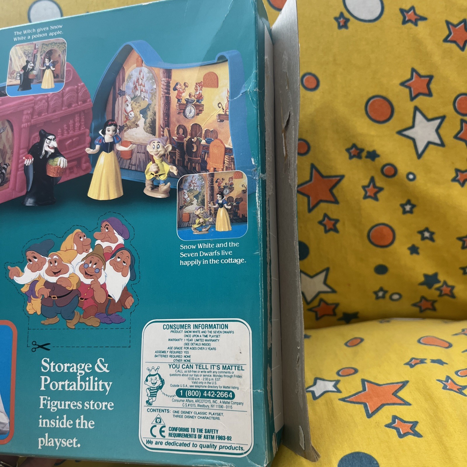 Vintage 1993 Mattel Disney Snow White Once Upon a Time Play Set In Box