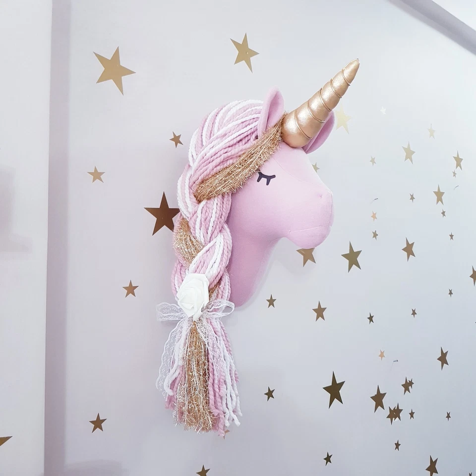 Decoración de Pared Unicornio Rosa para Habitación de Niñas, Guardería Colgante de Pared Foto 2 de 4