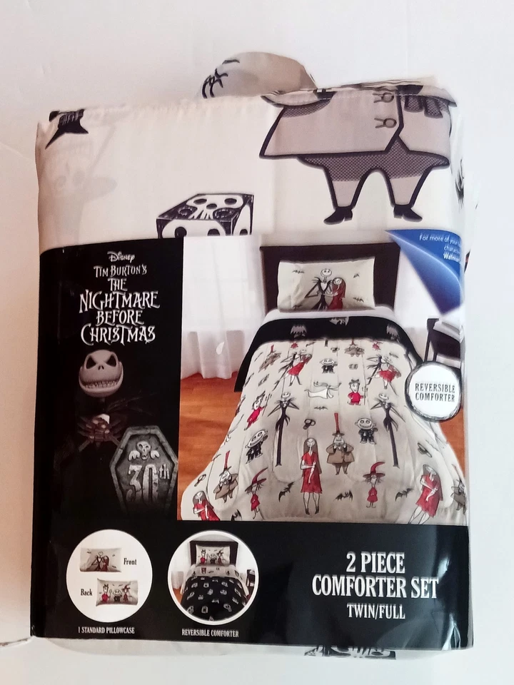 NEW Tim Burton Nightmare Before Christmas 2 Piece Comforter Set Reversible - Image 2 of 4