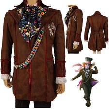 Alice In Wonderland 2010 Film Johnny Depp Mad Hatter Cosplay Costume Suit Outfit