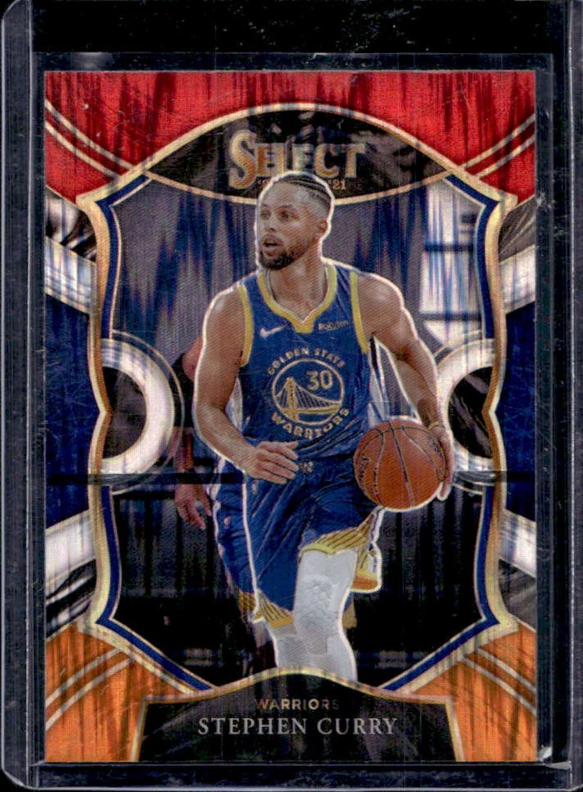 2020-21 Select Stephen Curry Red White Orange Flash Concourse #57 Warriors