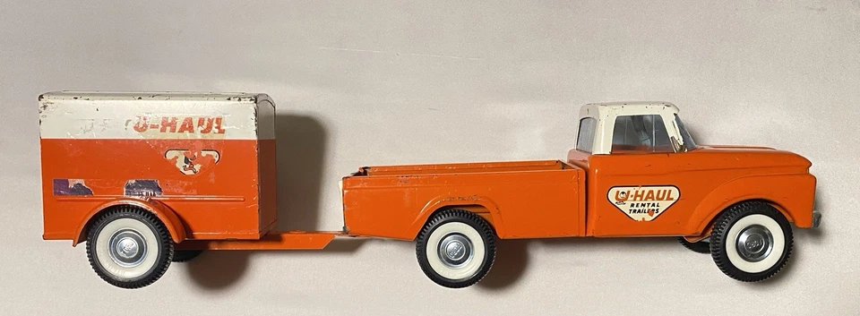 Vintage 1960s Nylint No. 4100F Ford Pickup Truck & U-Haul Trailer Pressed Steel - Image 3 of 4