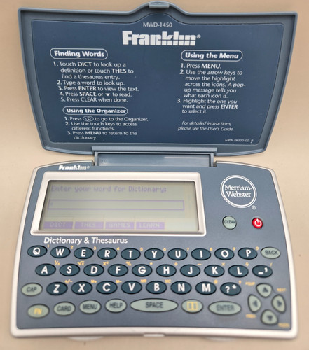 Franklin Merriam Webster Dictionary & Thesaurus MWD-1450 New Batteries