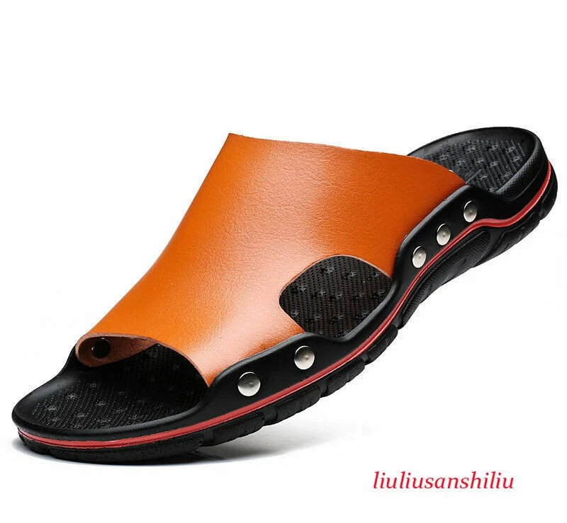 New Mens Summer PU Leather Casual Sandals Beach Shoes Anti-slip Flat Slippers
Opens in a new window 