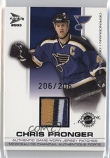 2002 Pacific Prism Platinum McDonald's Jersey /206 Chris Pronger Patch HOF 0f8