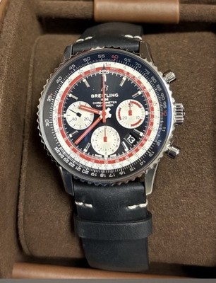 Breitling Navitimer 43mm Automatic Chronograph Date Blue Dial Black Leather