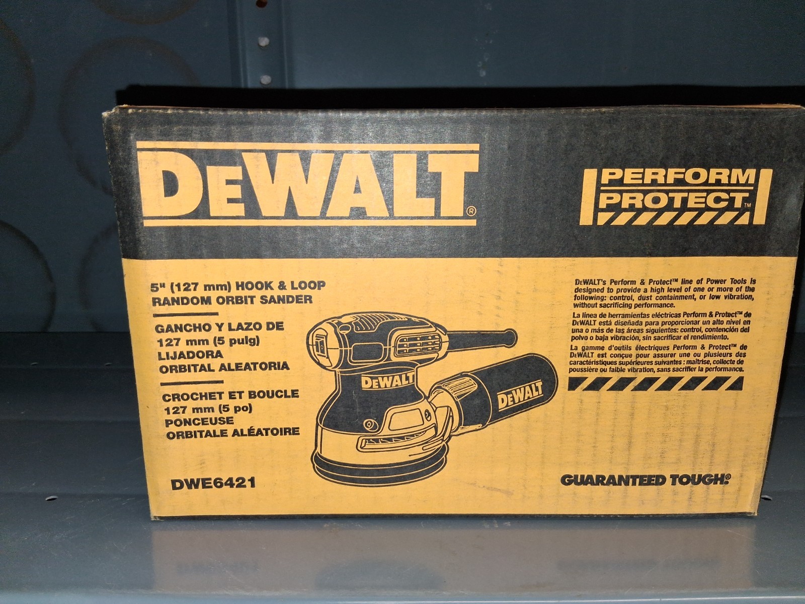 DeWALT DWE6421 5" Hook & Loop Random Orbit Sander - 127mm - 