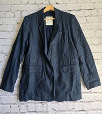 Abercrombie Fitch Linen Cotton Navy Blue Coas...