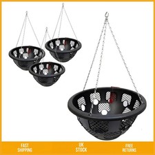 Elegant Round Weatherproof Resin Hanging Basket Planter Pots 14 Inch Set of 4