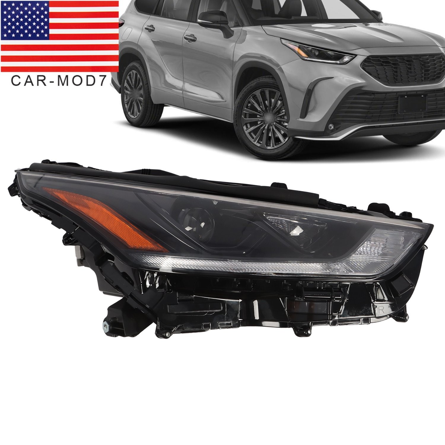 New For 2020-2023 Toyota Highlander LED Projector Headlight w/LED DRL Right Side
