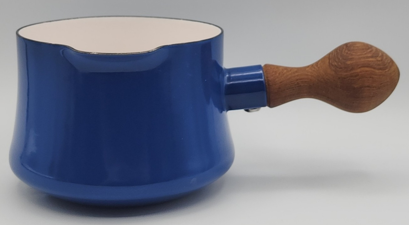 Dansk Kobenstyle Midnight Blue Butter Warmer 3 5/8" Tall Teak Handle