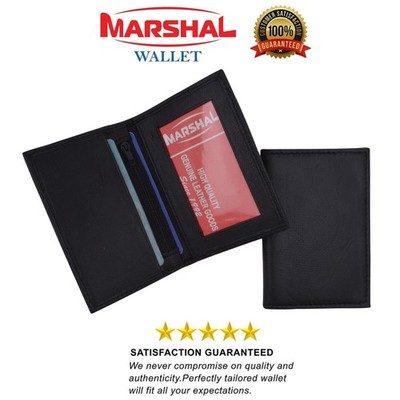 Slim Thin Mens Genuine Leather Bifold ID Window Wallet Credit Card Holder Black